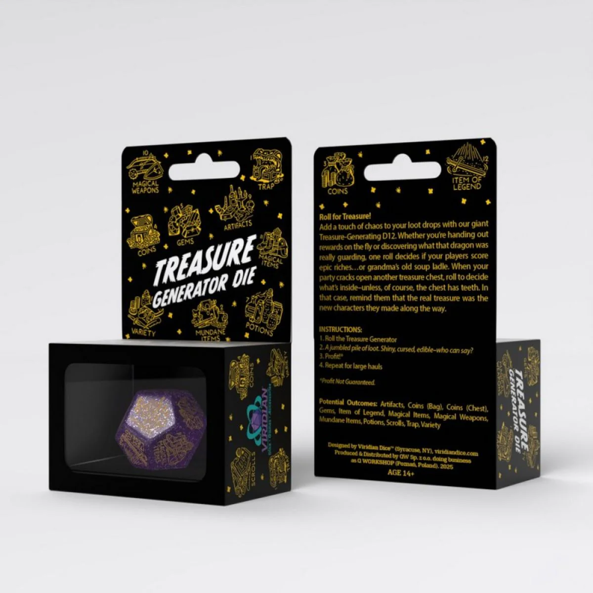 Q Workshop - Treasure Generator Die - Shimmering Purple