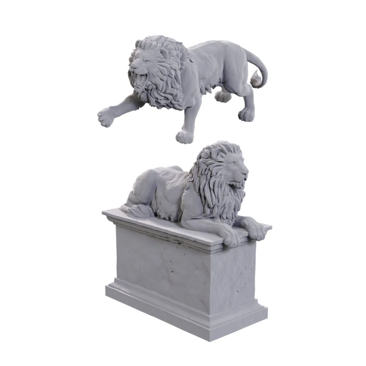 WizKids Deep Cuts Unpainted Miniatures - Stone Lion/Animated Stone Lion